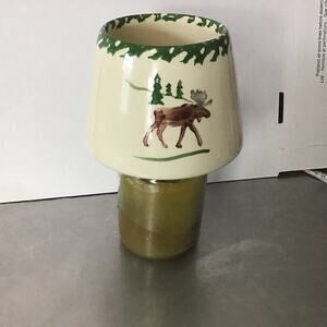 Unbranded Large Candle topper shade with sponge painting and a Moose